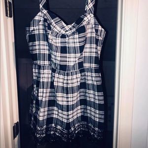 BeBop Navy Plaid Sleeveless Romper